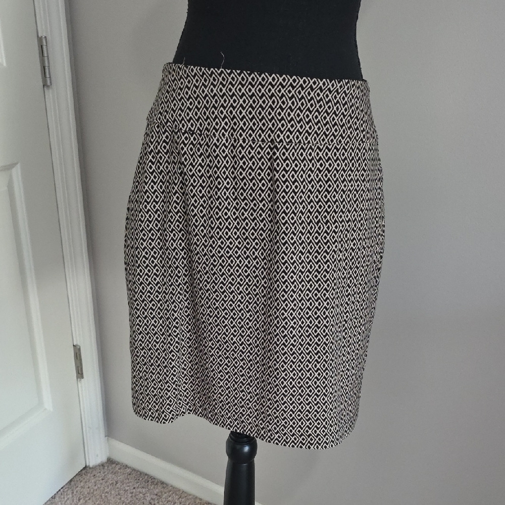 Lulu-B Black and White Diamond Pencil Skirt